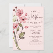 野生の花の小さな野生の花のフローラ赤ちゃんシャワー 招待状 (正面)