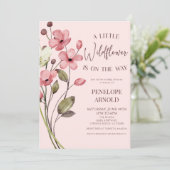 野生の花の小さな野生の花のフローラ赤ちゃんシャワー 招待状 (スタンド正面)