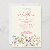 野生の花の小さな野生の花のフローラ赤ちゃんシャワー 招待状 (正面)