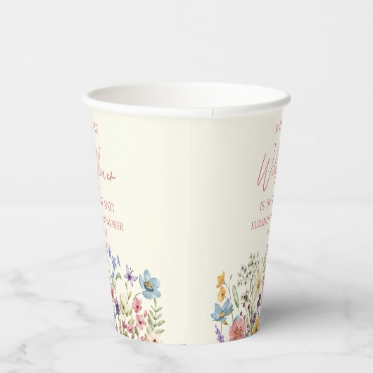 野生の花の小さな野生の花のフローラ赤ちゃんシャワー 紙コップ (右)
