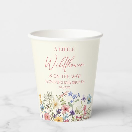 野生の花の小さな野生の花のフローラ赤ちゃんシャワー 紙コップ (正面)