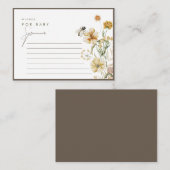 野生の花の少し中立のベビー アドバイスカード (正面/裏面)