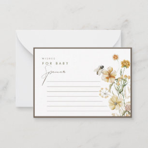 野生の花の少し中立のベビー アドバイスカード