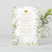 野生の花の庭の卒業パーティー招待状 招待状 (スタンド正面)