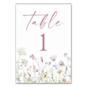野生の花の庭の結婚式 テーブルナンバー (正面)