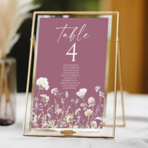 野生の花の庭の結婚式 テーブルナンバー