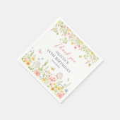 野生の花の庭の誕生日パーティー スタンダードカクテルナプキン (角)