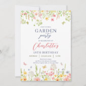 野生の花の庭の誕生日招待状 招待状 (正面)
