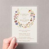 野生の花の庭園アクリル結婚式招待状 アクリル招待状 (インサイチュ (ポータブル))