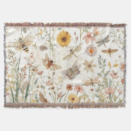 野生の花の庭 ボタニカルチョウ 科学の花 スローブランケット