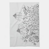 野生の花の引くこと キッチンタオル (縦)