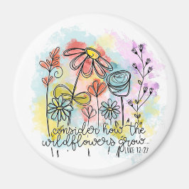 野生の花の成長を考える マグネット