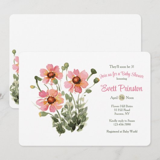 野生の花の招待 招待状 (正面/裏面)