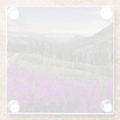 野生の花の日の出の|頂点に達されたビュート、コロラド州 ガラスコースター (裏面)