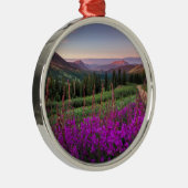 野生の花の日の出の|頂点に達されたビュート、コロラド州 メタルオーナメント (右)