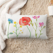 野生の花の春の花の水彩画のlumbarの枕 ランバークッション (ブランケット)