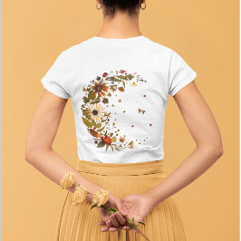 野生の花の月 l オリジナル押し花アート tシャツ