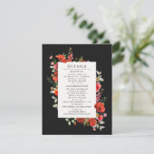 野生の花の植物性ポピー結婚ダーク詳細 エンクロージャーカード (スタンド正面)