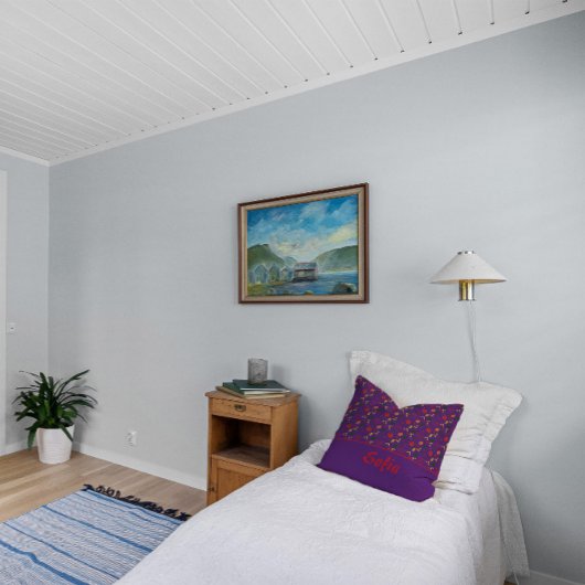 野生の花の模様ポピー紫の装飾用クッション クッション