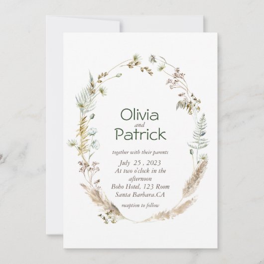 野生の花の水の色の熱帯招待 (正面)