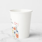 野生の花の水彩フラワーベビーシャワー 紙コップ (左)