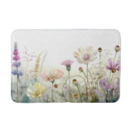 野生の花の水彩野 バスマット