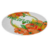 野生の花の水色 カッティングボード (角)