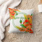 野生の花の水色 クッション (ブランケット)