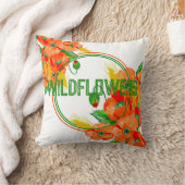 野生の花の水色 クッション (ブランケット)