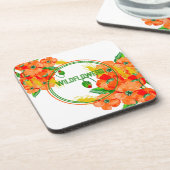 野生の花の水色 コースター (左側)