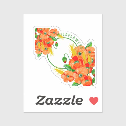 野生の花の水色 シール (シート)