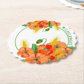 野生の花の水色 ペーパーコースター (アングル)