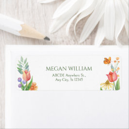 野生の花の水色 ラベル