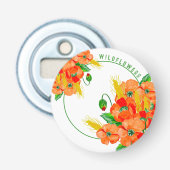 野生の花の水色 栓抜き (正面)