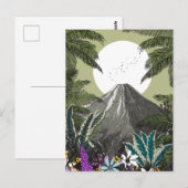 野生の花の火山の山 ポストカード (正面/裏面)