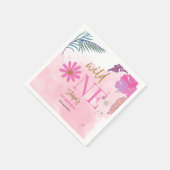 野生の花の熱帯の葉の赤ちゃん女の子1st誕生日 スタンダードカクテルナプキン (角)