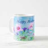 野生の花の牧草地が母の日のマグカップを喜ぶ コーヒーマグカップ (正面左)