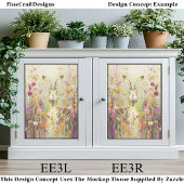 野生の花の牧草地のウサギEE3Lデコページ 薄葉紙