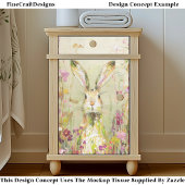 野生の花の牧草地のウサギEE3R Decompage 薄葉紙