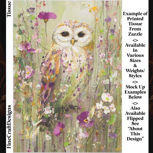 野生の花の牧草地フクロウEE4Rデクページ 薄葉紙