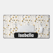 野生の花の牧草地,水の色boho野生の花プレ デスクマット (キーボード&マウス)