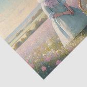 野生の花の畑のヴィンテージの復活祭のバニー 薄葉紙 (詳細)