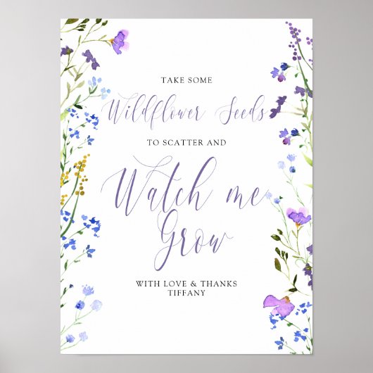 野生の花の種は私が赤ちゃんのシャワーの好意を成長するのを見る ポスター (正面)