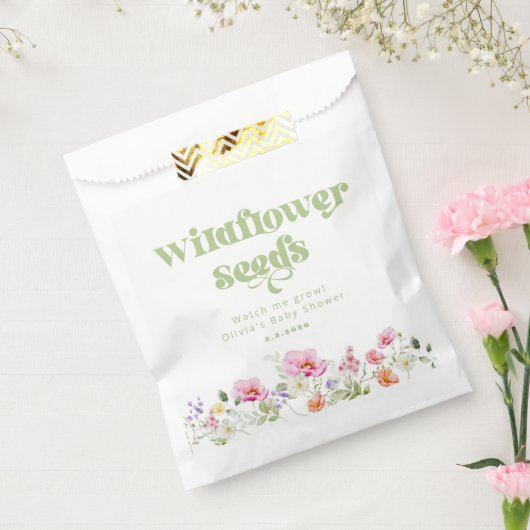 野生の花の種子ベビーシャワーのゲストは好き フェイバーバッグ (封をした状態)