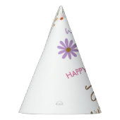 野生の花の紫色の1st誕生日 パーティーハット (左)