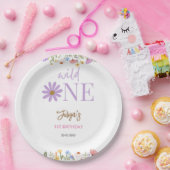 野生の花の紫色の1st誕生日 ペーパープレート (パーティー)