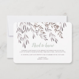 野生の花の結婚式 追加の封入カード 招待状