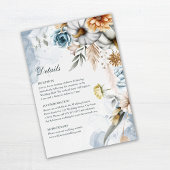 野生の花の結婚詳細カード付きカボチャ 招待状