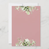 野生の花の緑のピンクの女の子の赤ちゃんシャワー 招待状 (裏面)