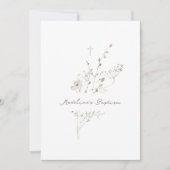 野生の花の繊細な花束 |バプテスマ招待状 招待状 (正面)